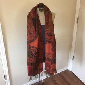 Red Pashmina Wrap Scarf